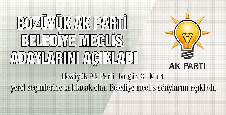 BOZÜYÜK AK PARTİ BELEDİYE MECLİS ADAYLARINI AÇIKLADI