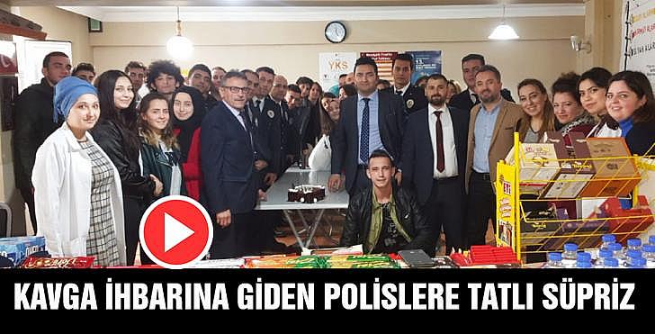 KAVGA İHBARINA GİDEN POLİSLERE TATLI SÜPRİZ