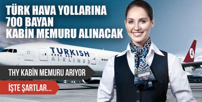 Türk Hava yollarına 700 bayan kabin memuru alınacak