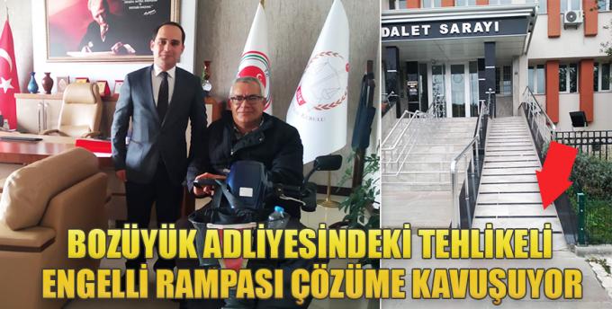 Bozüyük adliyesindeki tehlikeli engelli rampası çözüme kavuşuyor