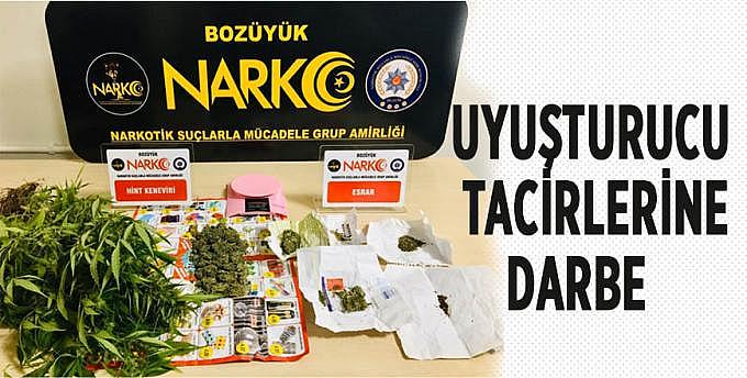 Bozüyük te uyuşturucu tacirlerine darbe