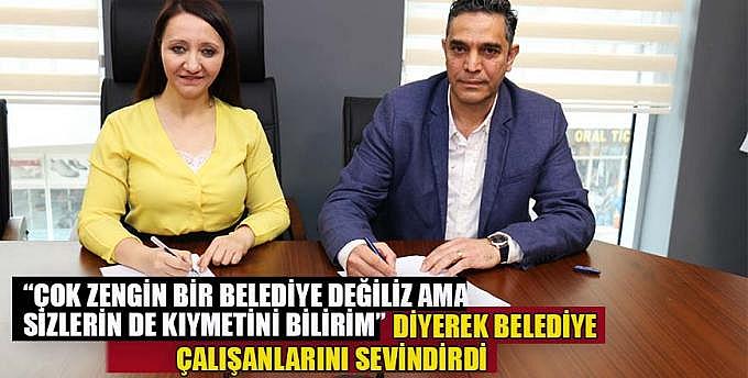 Pazaryeri belediye başkanı belediye çalışanlarını sevindirdi