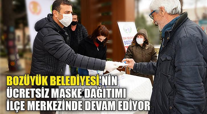 Bozüyük Belediyesi nin ücretsiz maske dağıtımı ilçe merkezinde devam ediyor