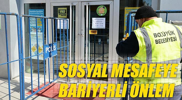 Sosyal mesafeye bariyerli önlem