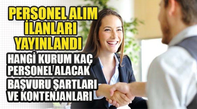 Personel ilanları yayınladı 2020