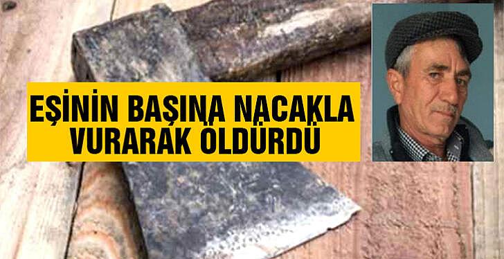 Eşinin başına nacakla vurarak öldürdü